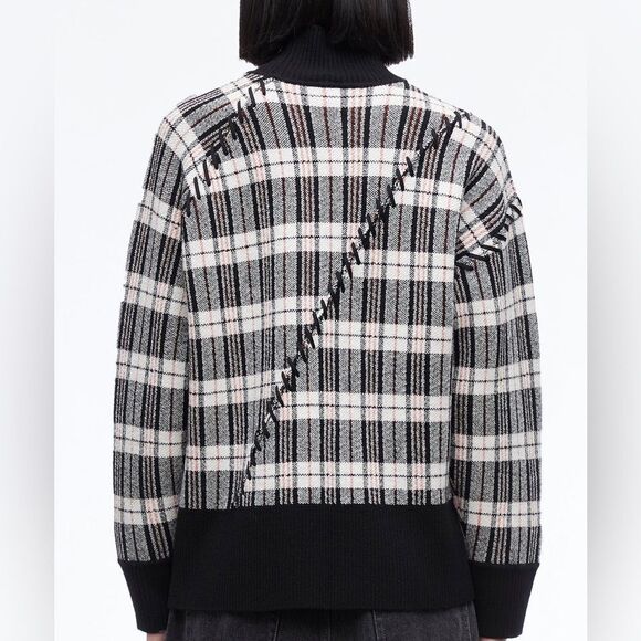 3.1 Phillip lim women's Wool Plaid Jacquard Oversized Sweater size medium - Picture 2 of 13